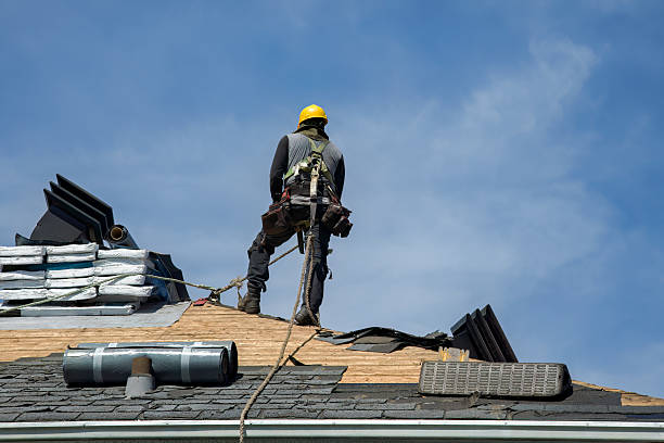 Professional Gutter Installation technician working in South Carver, MA